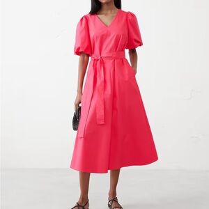 Banana Republic Vibrant Pink Midi Dress
